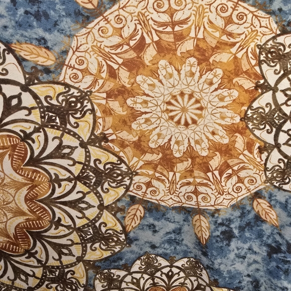 LuLaRoe Nicki dress size L large blue brown gold - Picture 2 of 3